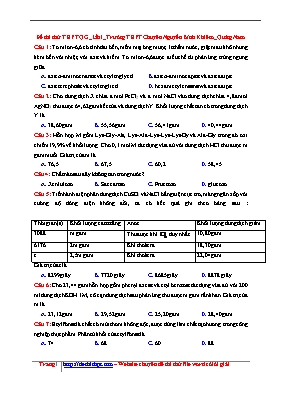 Đề thi thử Trung học phổ thông Quốc gia lần 1 môn Hóa học năm 2017 - Trường THPT chuyên Nguyễn Bỉnh Khiêm (Có đáp án)